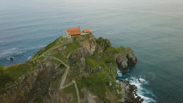 Gaztelugatxe Ostrov Biscay Baskicko Španělsko Hra Trůny — Stock video