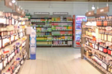 Soyut bulanıklık ve bokeh güzel lüks alışveriş merkezi ve mağaza iç arka planı için