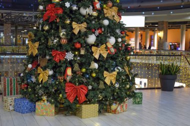 Bulanık alışveriş arka plan Christmas dekorasyon ile