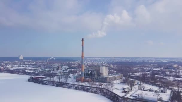 Drone Voa Sobre Cidade Ponte — Vídeo de Stock