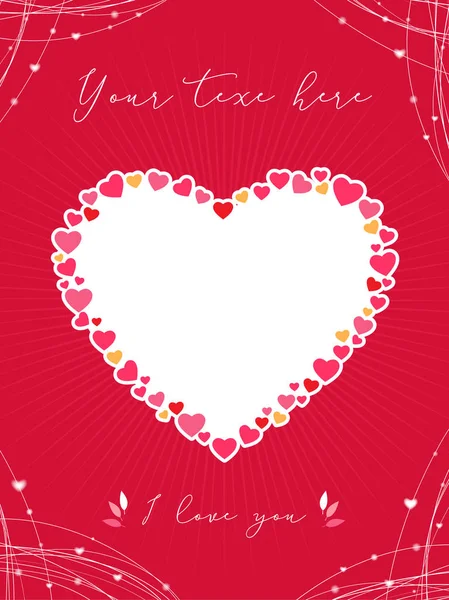 Tarjeta de San Valentín o póster con forma de corazón y espacio para copiar — Vector de stock