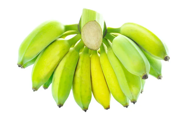 Groene banaan geïsoleerd op witte achtergrond — Stockfoto