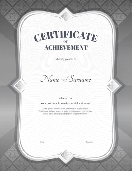 Portret certificaat voor prestatie template in vector met appl — Stockvector