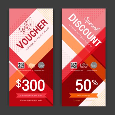 Satış ve pazarlama kampanyası için renkli arka plan üzerinde modern hediye çeki