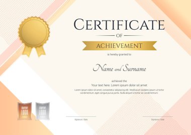 Başarı şablonunun vektör çizim modern renkli desenli modern sertifika
