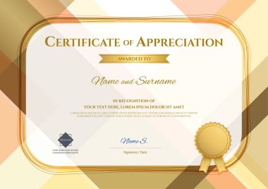 Modern sertifika takdir şablonunun vektör çizim modern renkli desenli