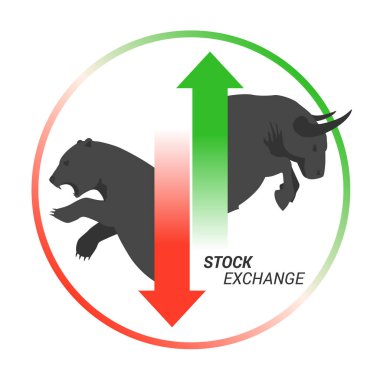 Yukarı ve aşağı ok ile borsa kavramı bull vs ayı