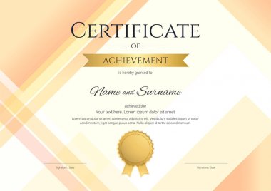Başarı şablonunun vektör çizim modern renkli desenli modern sertifika