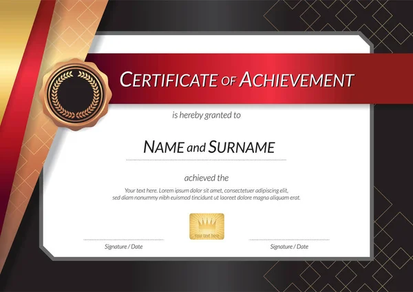 Luxe certificaatsjabloon met elegante grenskader, Diploma d — Stockvector