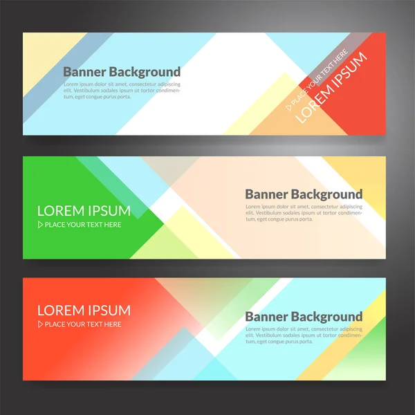 Set von Horizont abstrakte bunte Banner Hintergrund mit Kopierraum — Stockvektor