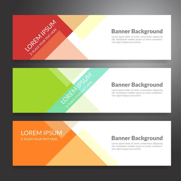 Set of horizon abstract colorful banner background with copy space — Stock Vector