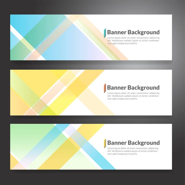 Set of horizon abstract colorful banner background with copy spa — Stock Vector