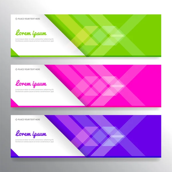 Set of horizon abstract colorful display banner background with — Stock Vector