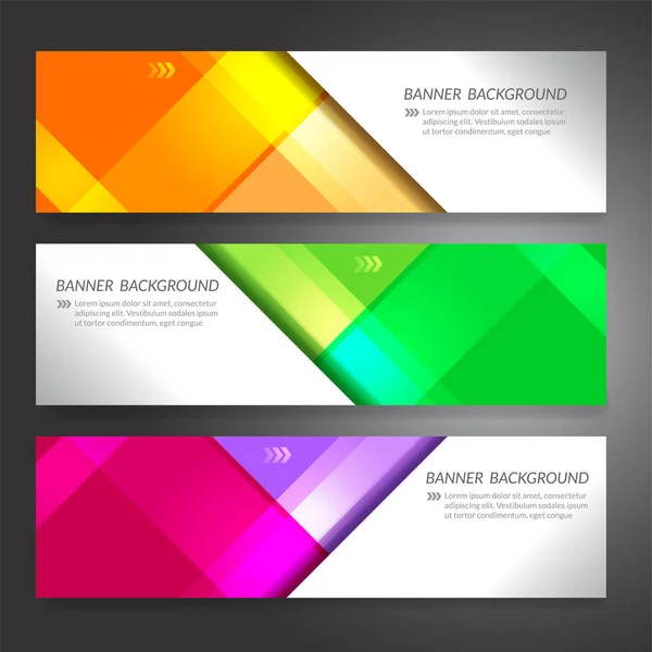 Set of horizon abstract colorful display banner background with — Stock Vector