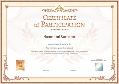 Zarif sınır çerçevesine sahip lüks sertifika şablonu, mezuniyet veya tamamlama için diploma tasarımı