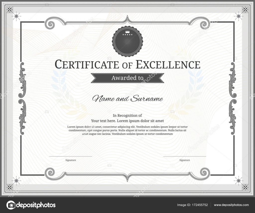 diplomas para editar plantilla de certificado de lujo con elegante formatos de diplomas para llenar
