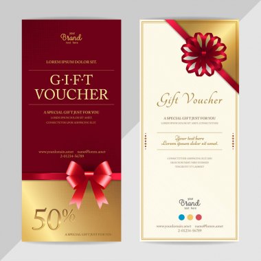 Hediye sertifikası, fiş, vektör formatında hediye kartı veya nakit kupon şablonu