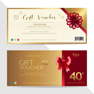 Hediye sertifikası, fiş, vektör formatında hediye kartı veya nakit kupon şablonu