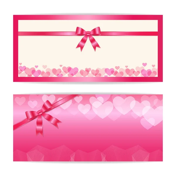 Amor y dulce tema certificado de regalo, vale, tarjeta de regalo o plantilla de cupón en efectivo en formato vectorial — Archivo Imágenes Vectoriales