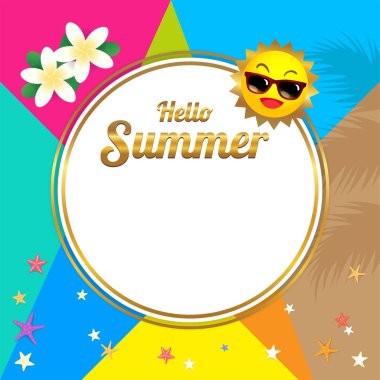 Yaz Satılık şablon afiş, vektör çizim renkli Tema