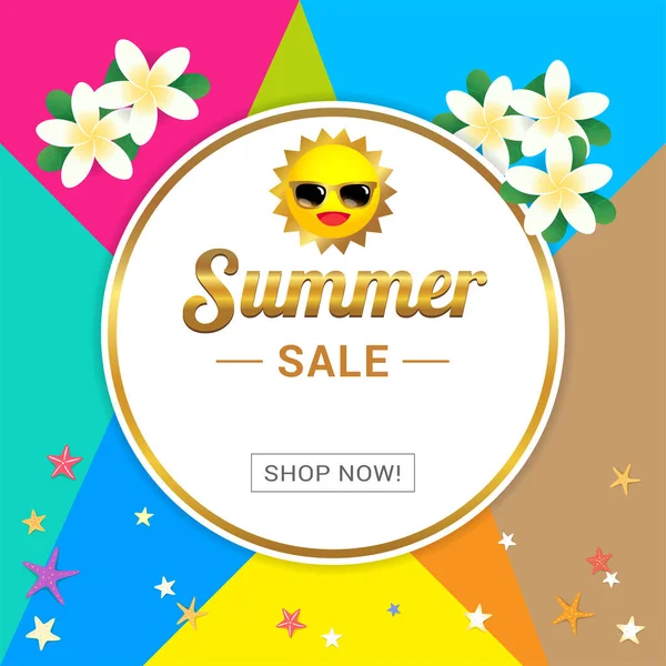 Summer salg skabelon banner, vektor illustration i farverige tema – Stock-vektor