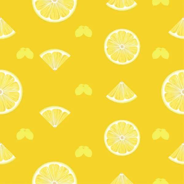 Свежий лимон, апельсиновые фрукты бесшовный шаблон фоновый векторный формат — стоковый вектор