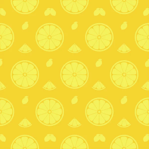 Frische Zitrone, orangefarbene Früchte nahtlose Muster Hintergrundvektorformat — Stockvektor