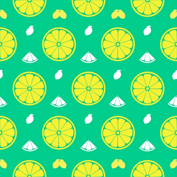 Свежий лимон, апельсиновые фрукты бесшовный шаблон фоновый векторный формат — стоковый вектор