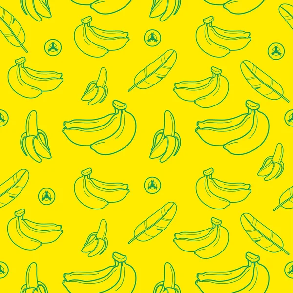 Format vectoriel de fond de motif sans couture de fruits de banane — Image vectorielle