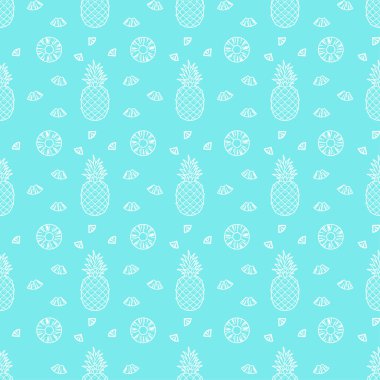 Ananas Meyve Dikişsiz desen arka plan vektör biçimi