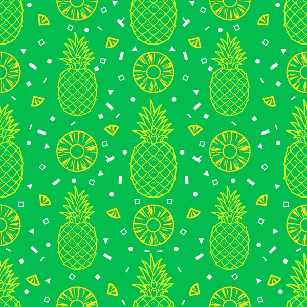 Frutas de piña sin costura patrón fondo vector formato — Vector de stock