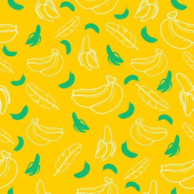 Muz meyve Dikişsiz desen arka plan vektör biçimi