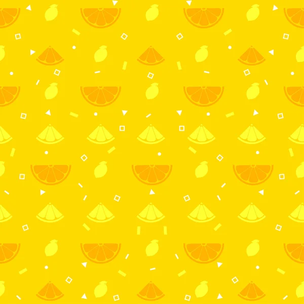 Limón frutas de color naranja patrón sin costura formato de vector de fondo — Vector de stock