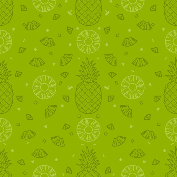 Ананасовые фрукты бесшовный летний шаблон фоновый векторный формат — стоковый вектор