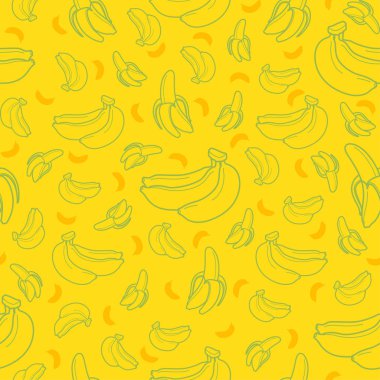 Muz meyve sorunsuz yaz desen arka plan vektör biçimi