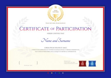 Sınır çerçevesi ile spor temalı sertifika şablonu, diploma tasarımı