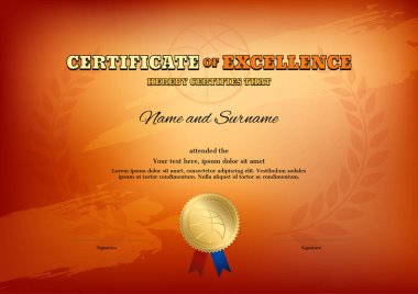 Sertifika şablonunda basketbol spor tema ile basketbol Tema renk arka plan, Diploma tasarım