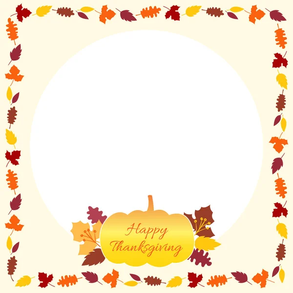 Thanksgiving banner card frame template with crops element and copy space — Stock Vector