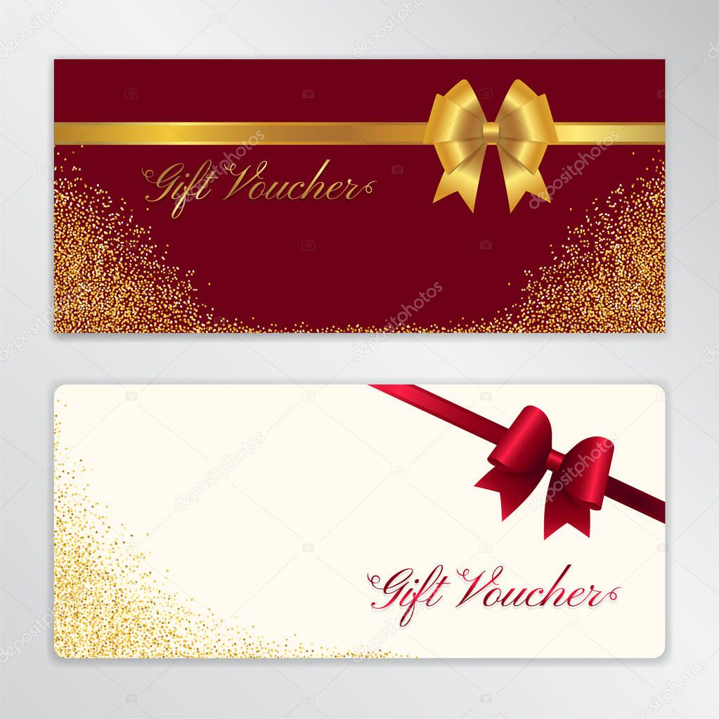 Gift certificate, voucher, gift card or cash coupon template in vector format