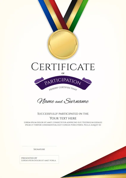 Certificate template in sport theme with border frame, Diploma d — 스톡 벡터