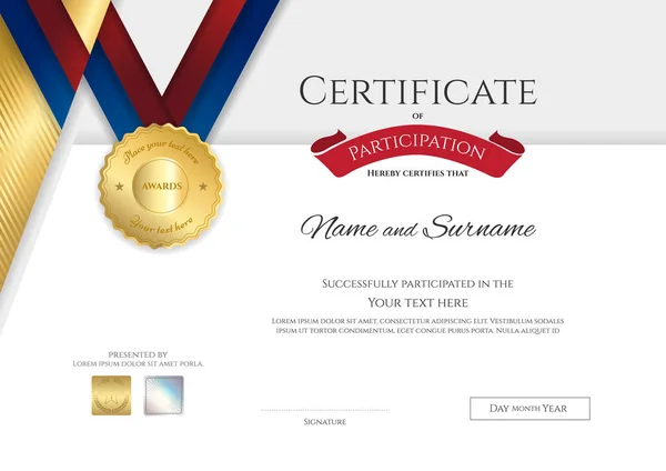 Certificate template in sport theme with border frame, Diploma d — 스톡 벡터