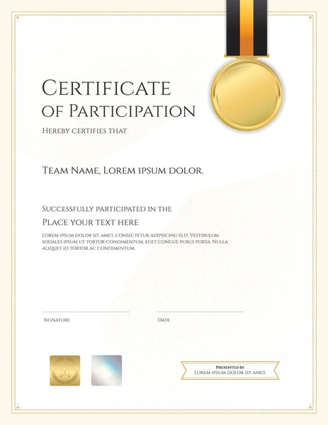 Plantilla Certificado Lujo Con Marco Borde Elegante Diseño Diploma Para — Archivo Imágenes Vectoriales