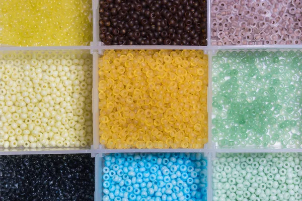Beads for Jewelry Making. Color beads in the cells of square kit