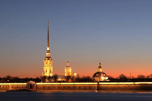 Peter Paul Fortress Petersburg Russia Rays Setting Sun Peter Paul — Stock Photo, Image