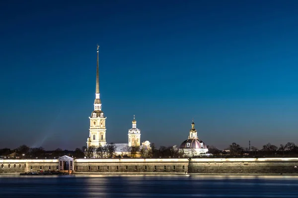 Peter Paul Fortress Petersburg Russia Rays Setting Sun Peter Paul — Stock Photo, Image