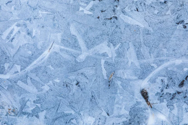 Макро Крупный План Текстуры Льда Фона Луже Бассейне Морозную Зимнюю — стоковое фото