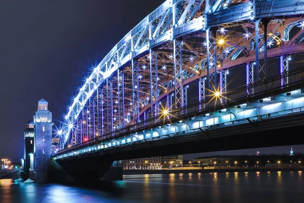 Blick Auf Den Bolscheokhtinsky Oder Peter Die Große Brücke Über — Stockfoto