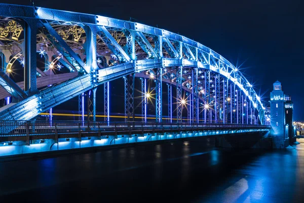 View Bolsheokhtinsky Peter Great Bridge Neva River Saint Petersburg Russia — 스톡 사진