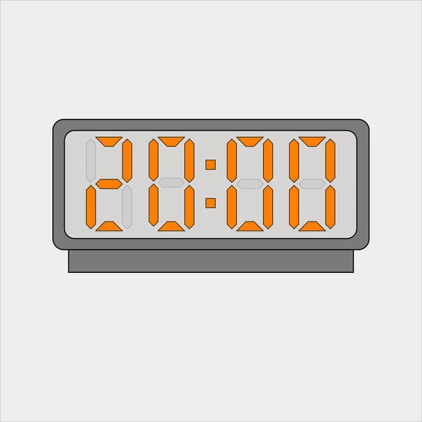 Vector Image Picture Digital Clock Alarm Orange Figures Showing Time — Stock Vector