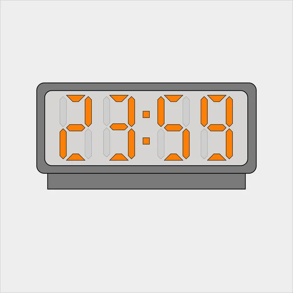 Imagen Vectorial Imagen Reloj Digital Alarma Con Figuras Naranjas Que — Archivo Imágenes Vectoriales